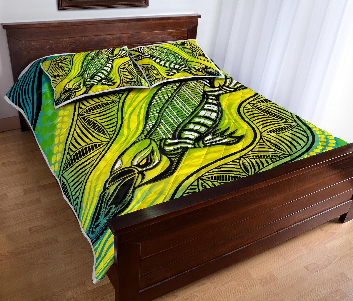 Quilt Bed Set - Aboriginal Platypus - Vibe Hoodie Shop