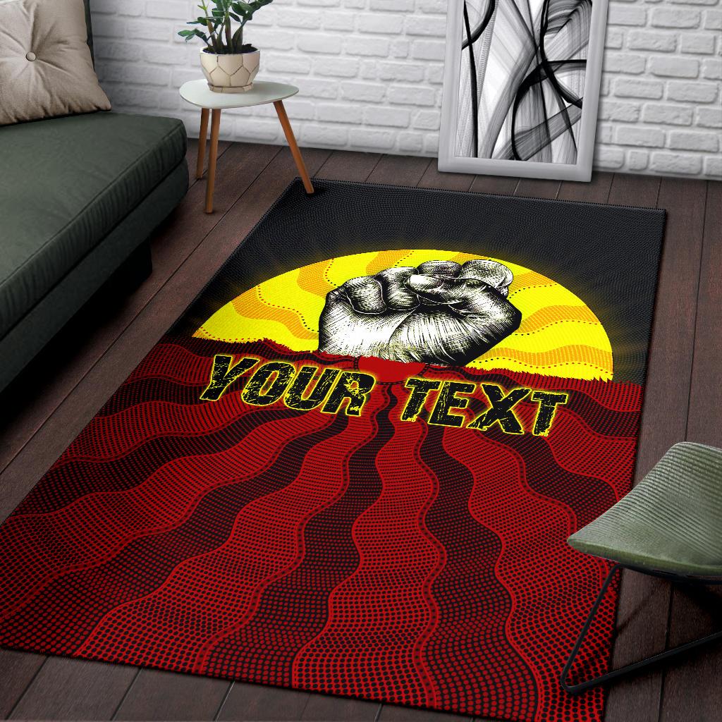 Custom Aboriginal Area Rug, Black Lives Matter Sun Dot Painting - Vibe Hoodie Shop