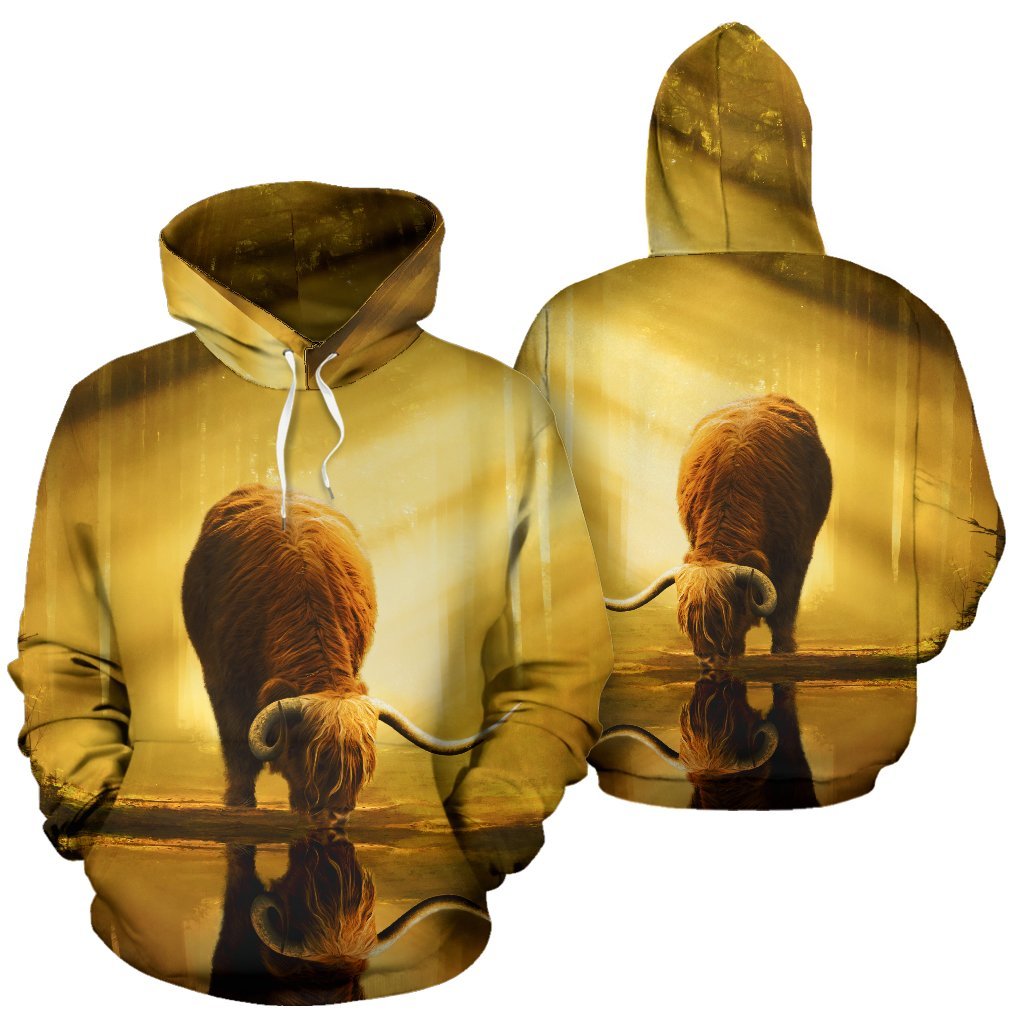 Highland Cow - Scotland Pullover Hoodie - Vibe Hoodie Shop