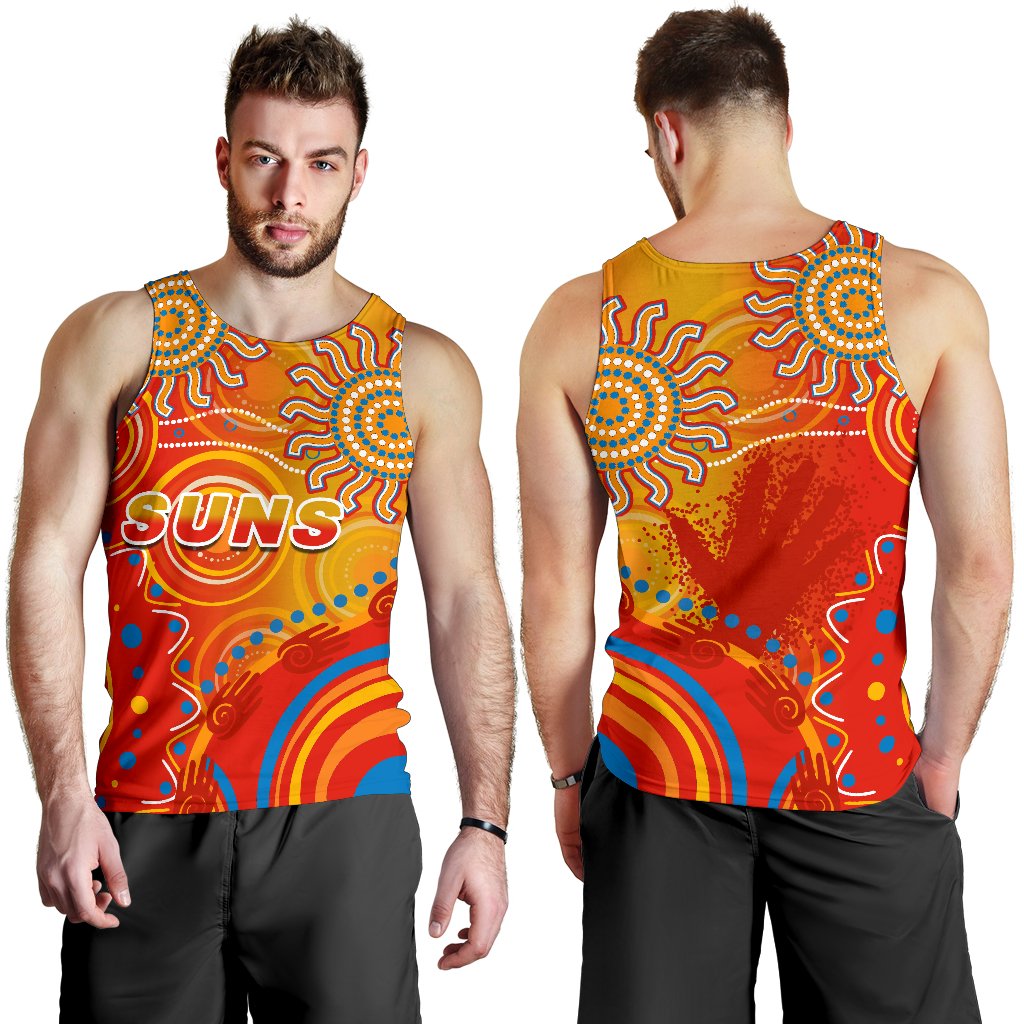 Suns Men Tank Top Sun Indigenous Gold Coast - Vibe Hoodie Shop