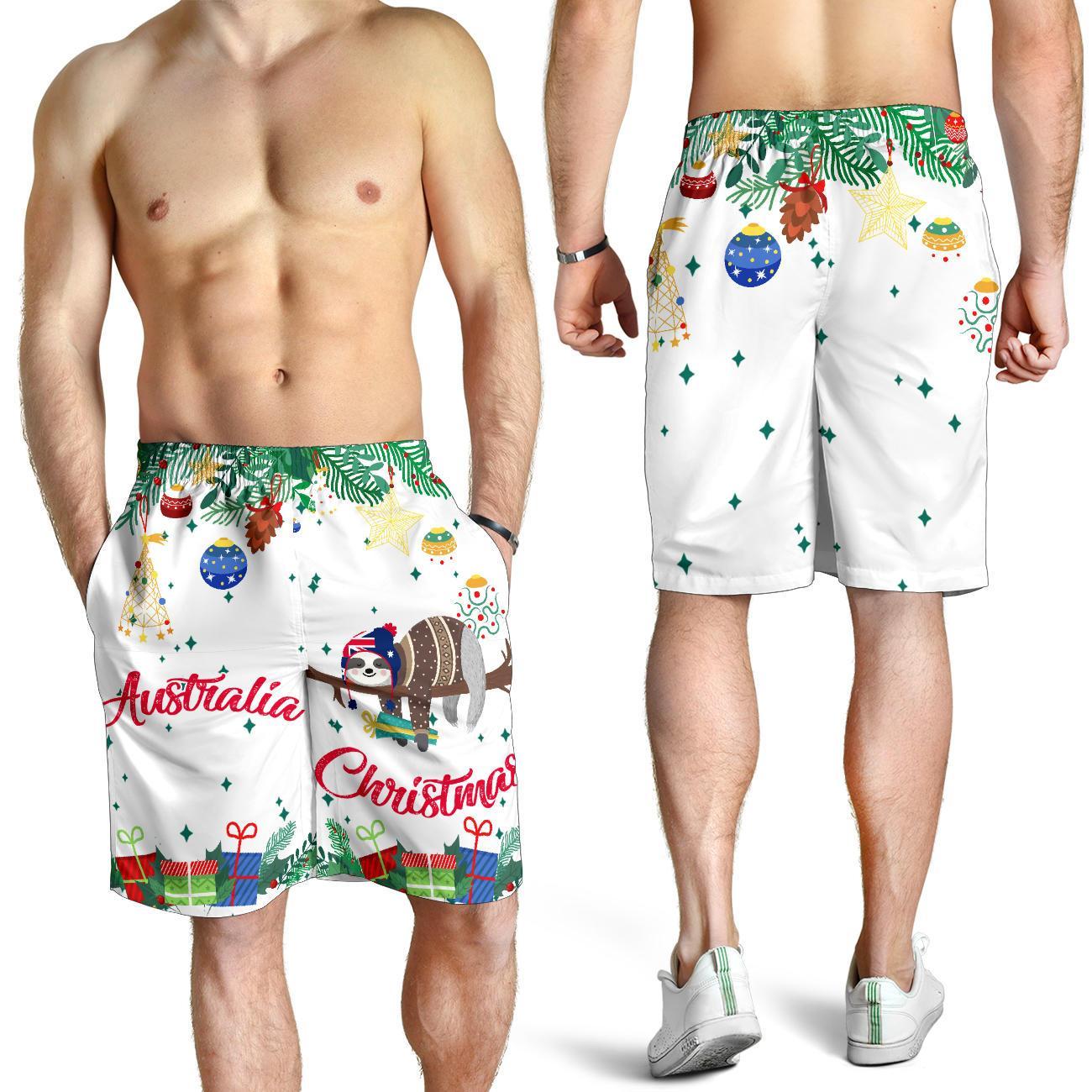 Australia Christmas Men's Shorts White - Merry Christmas - Vibe Hoodie Shop