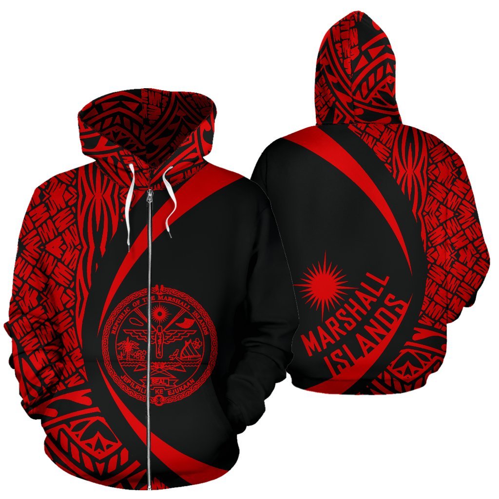 Marshall Polynesian Hoodie Zip Up Custom - Circle - Vibe Hoodie Shop