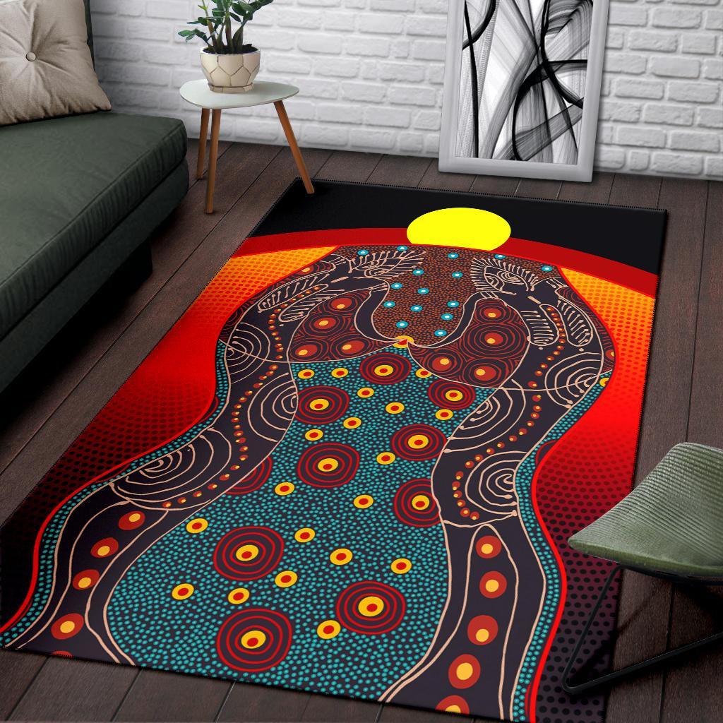 Area Rug - Aboriginal Sublimation Dot Pattern Style (Red) - Vibe Hoodie Shop