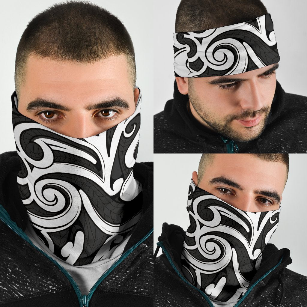 New Zealand Maori Tribal Ornament Bandana - Gray - Vibe Hoodie Shop