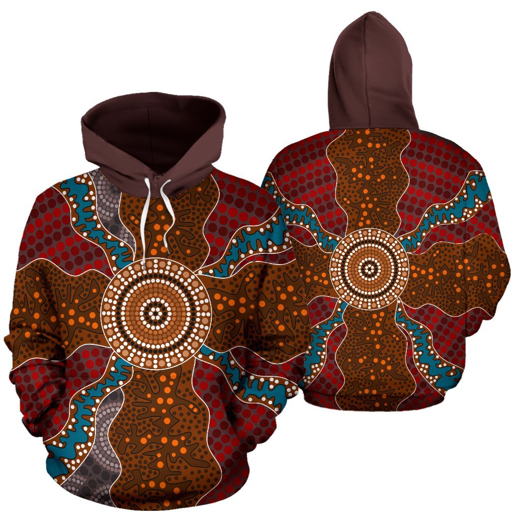 Hoodie - Aboriginal Dot Painting Hoodie Ver06 - Unisex - Vibe Hoodie Shop