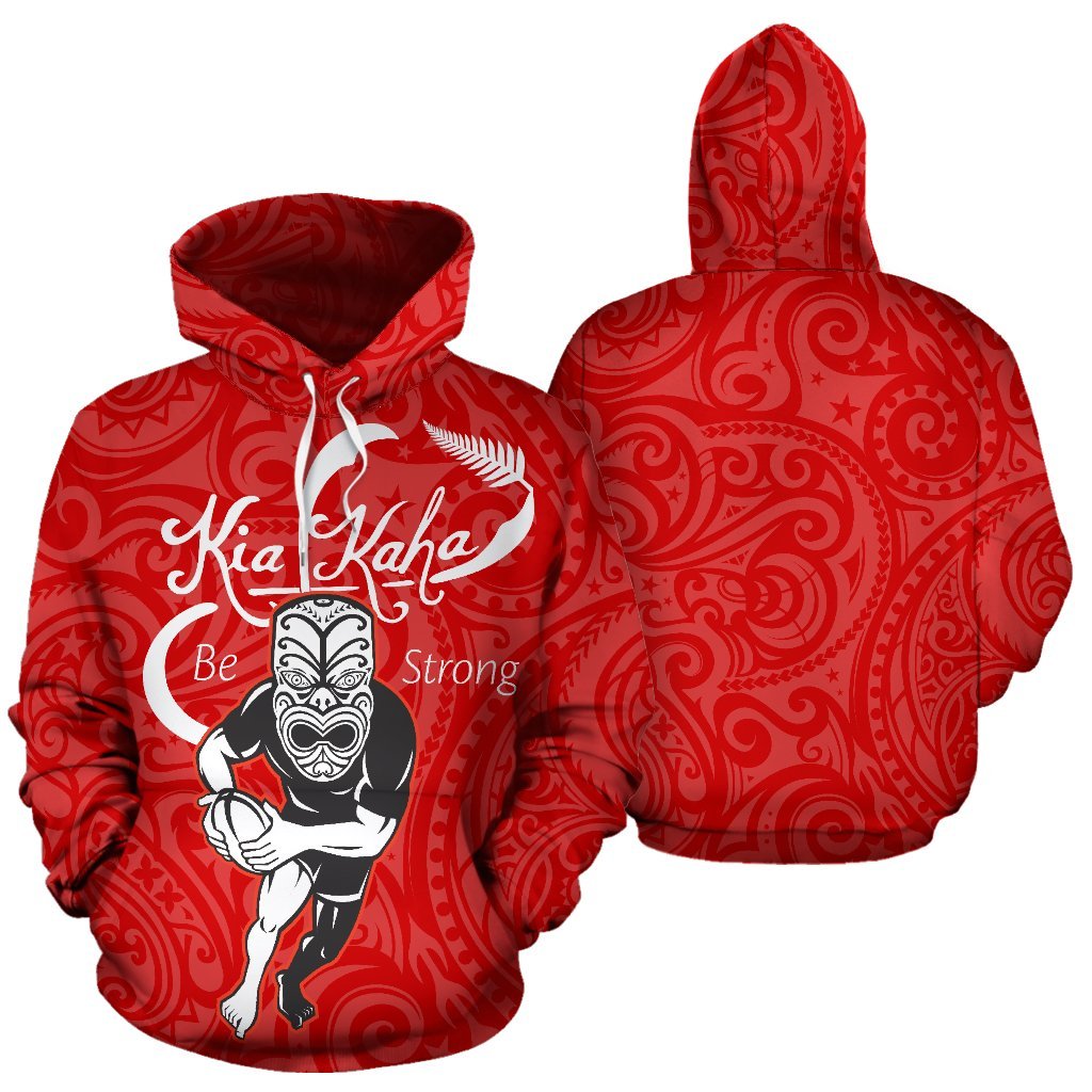Rugby Kia Kaha Be Strong New Zealand Hoodie - Red Version 2 - Vibe Hoodie Shop