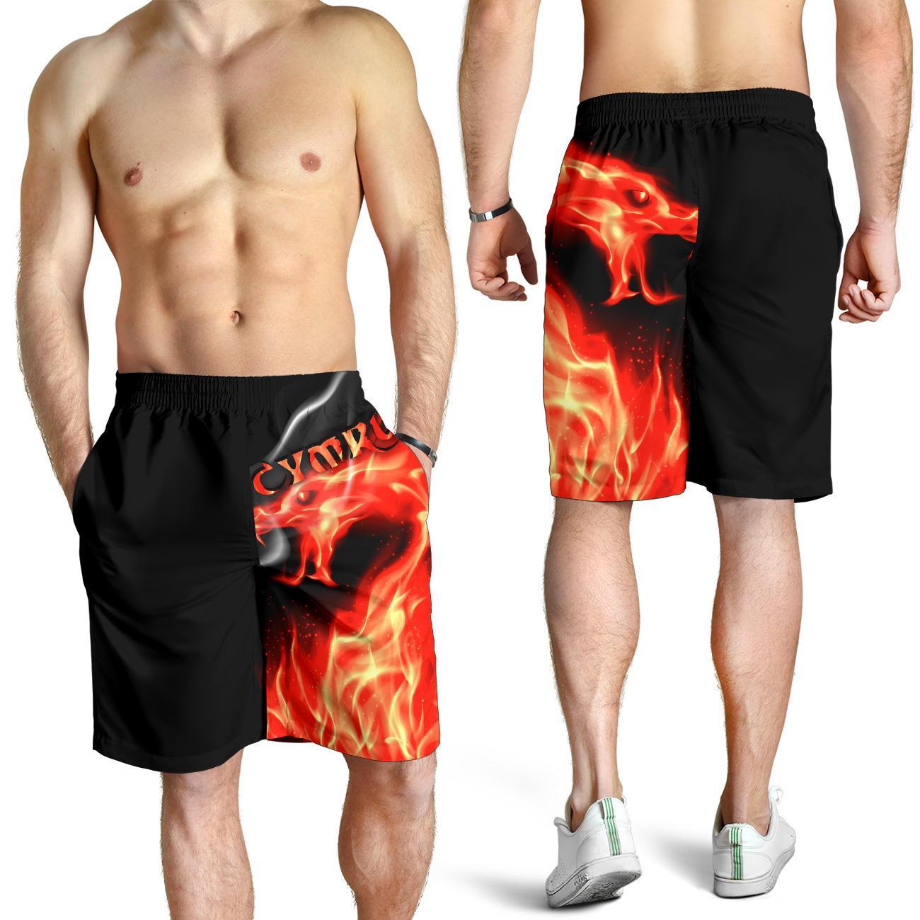 Wales Shorts (Men) - Cymru Flame - Vibe Hoodie Shop