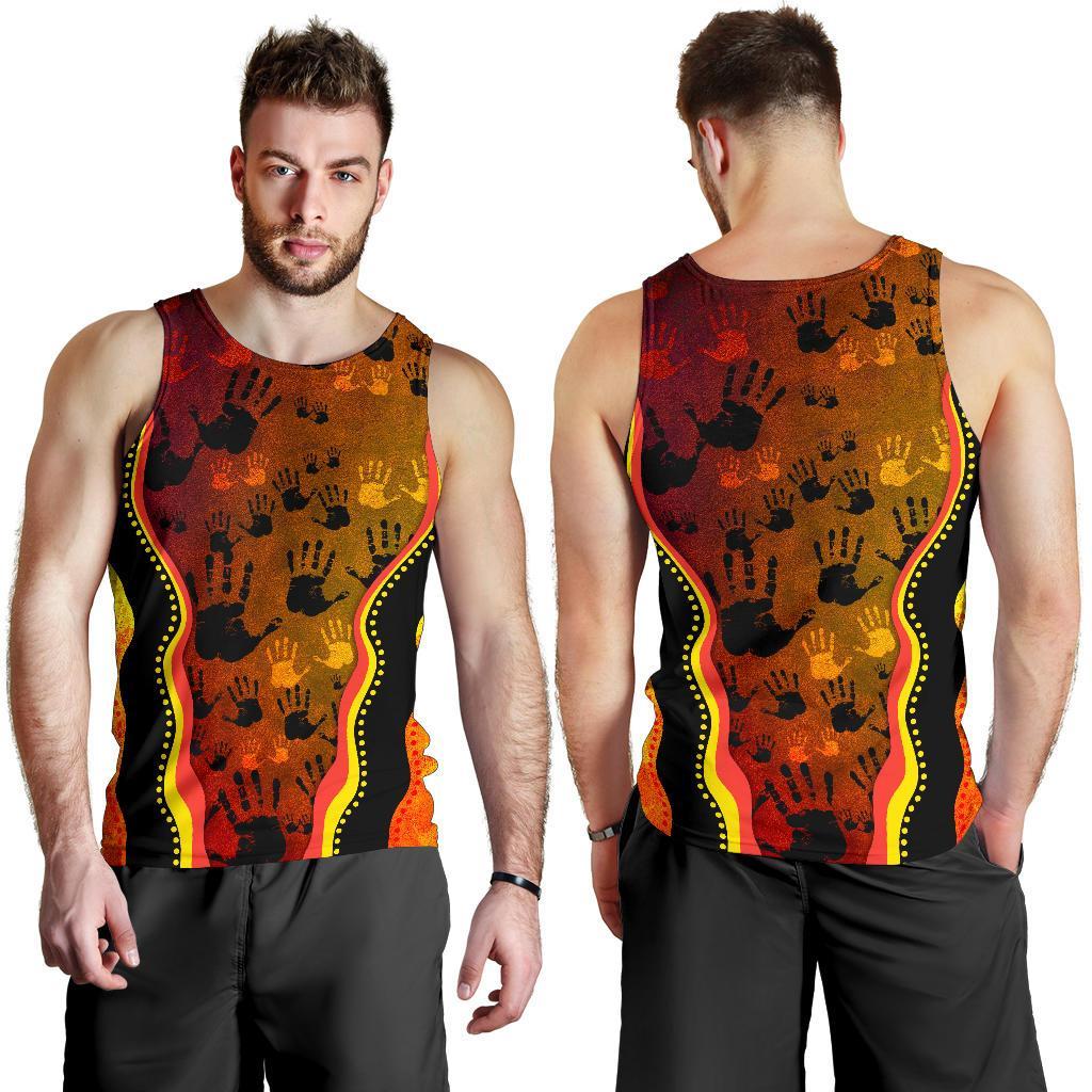 Men Tank Top - Aboriginal Patterns Men Tank Golden Style - Vibe Hoodie Shop