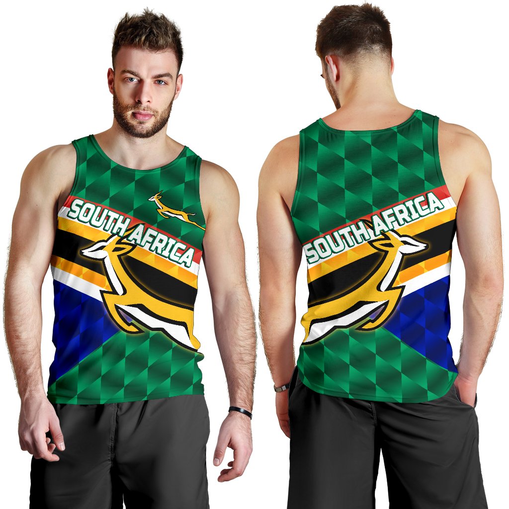 South Africa Men Tank Top Springboks Rugby Sporty Style - Vibe Hoodie Shop