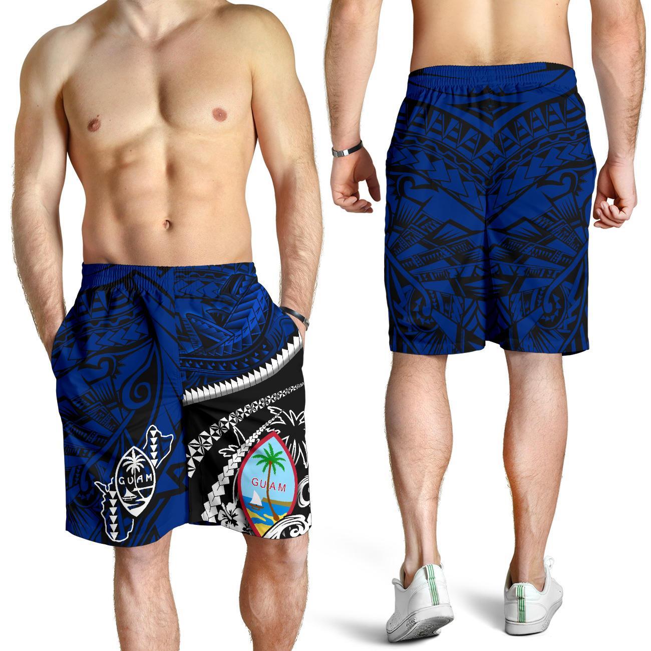 Guam Men Shorts Polynesian Shark Tattoo - Vibe Hoodie Shop