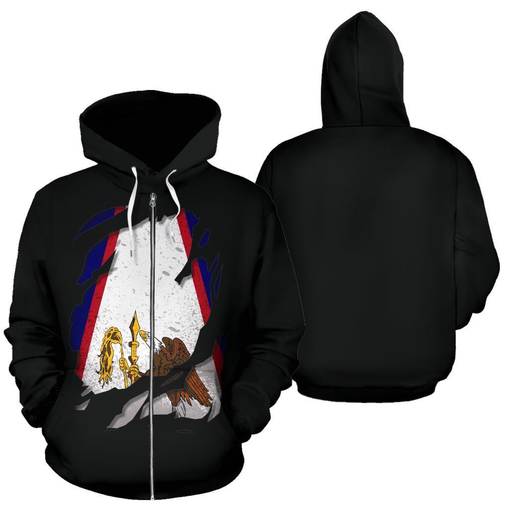 American Samoa Flag Zip Up Hoodie - Vibe Hoodie Shop