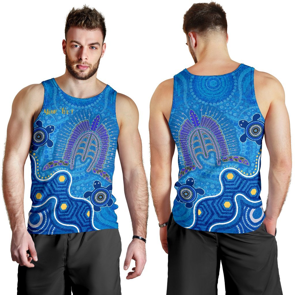 Torres Strait Personalised Men's Tank Top - Dhari And Turtle - Vibe Hoodie Shop