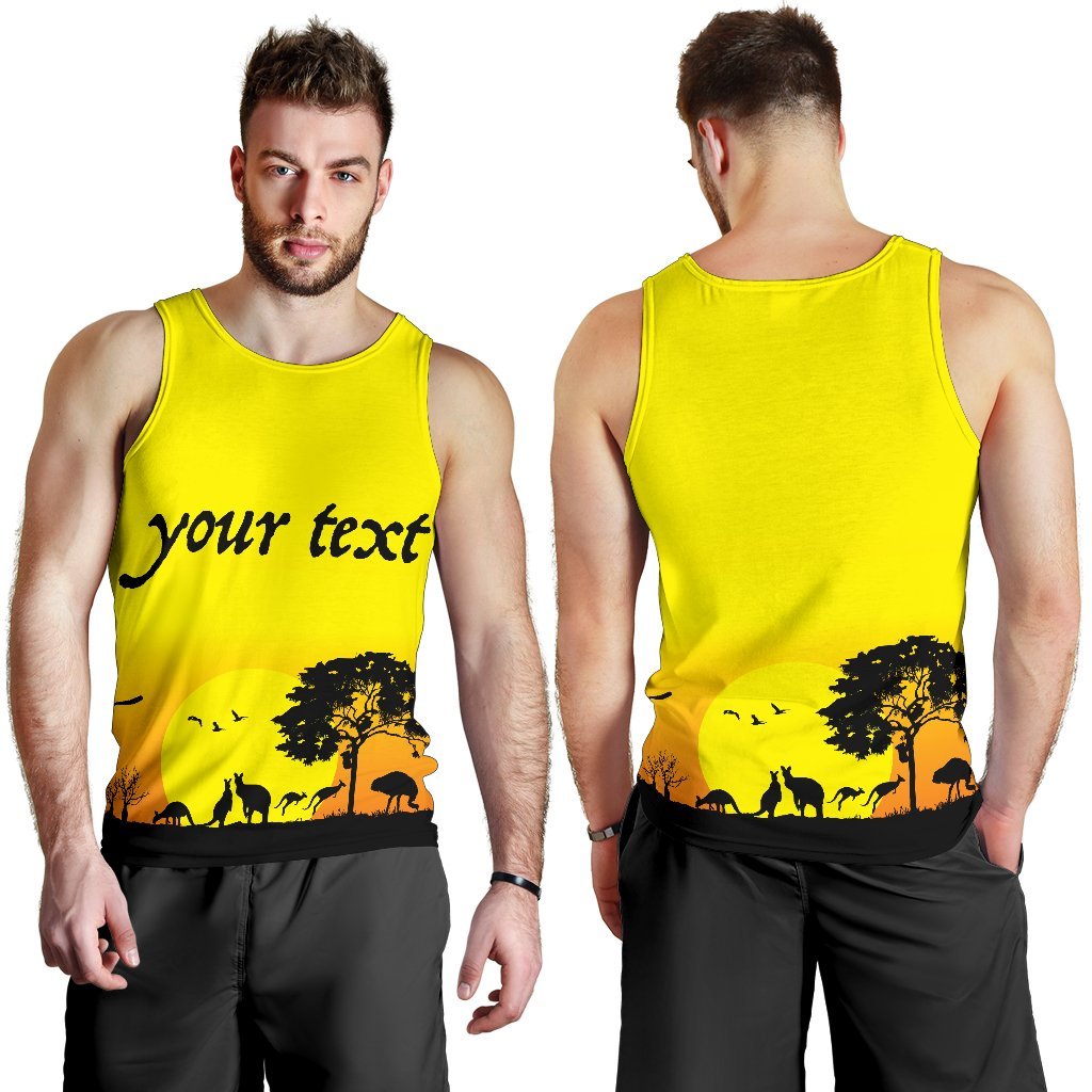 (Custom text) Men's Tank Top - Sunset Australia View - Vibe Hoodie Shop