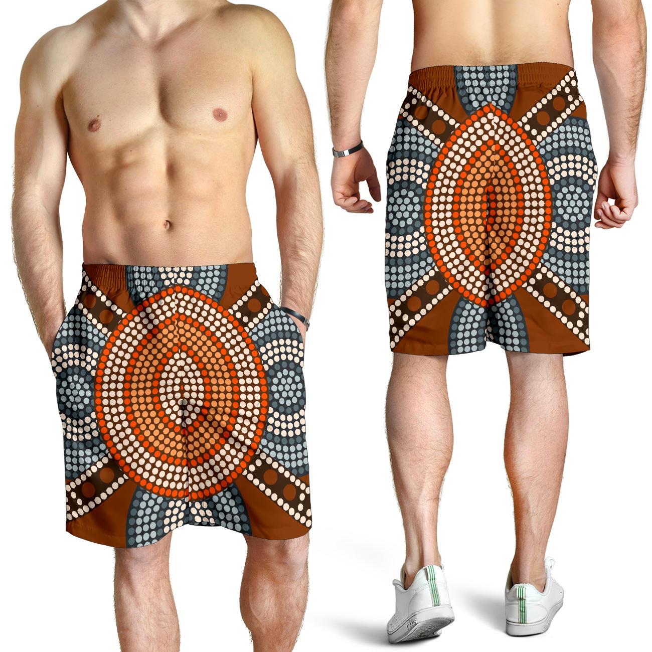 Aboriginal Shorts, Indigenous Dot Painting Short Men 05 - Vibe Hoodie Shop