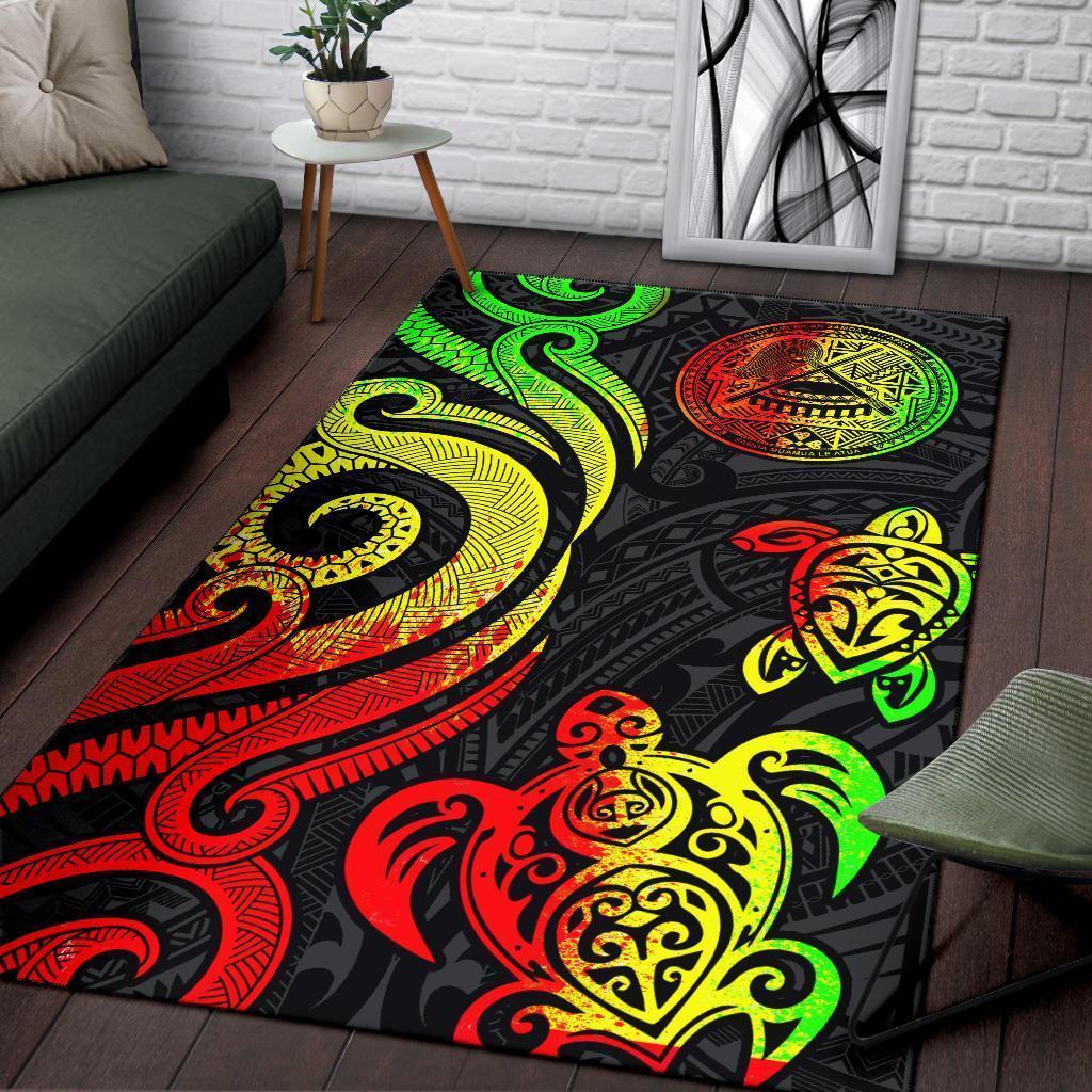 American Samoa Area Rug - Reggae Tentacle Turtle - Vibe Hoodie Shop