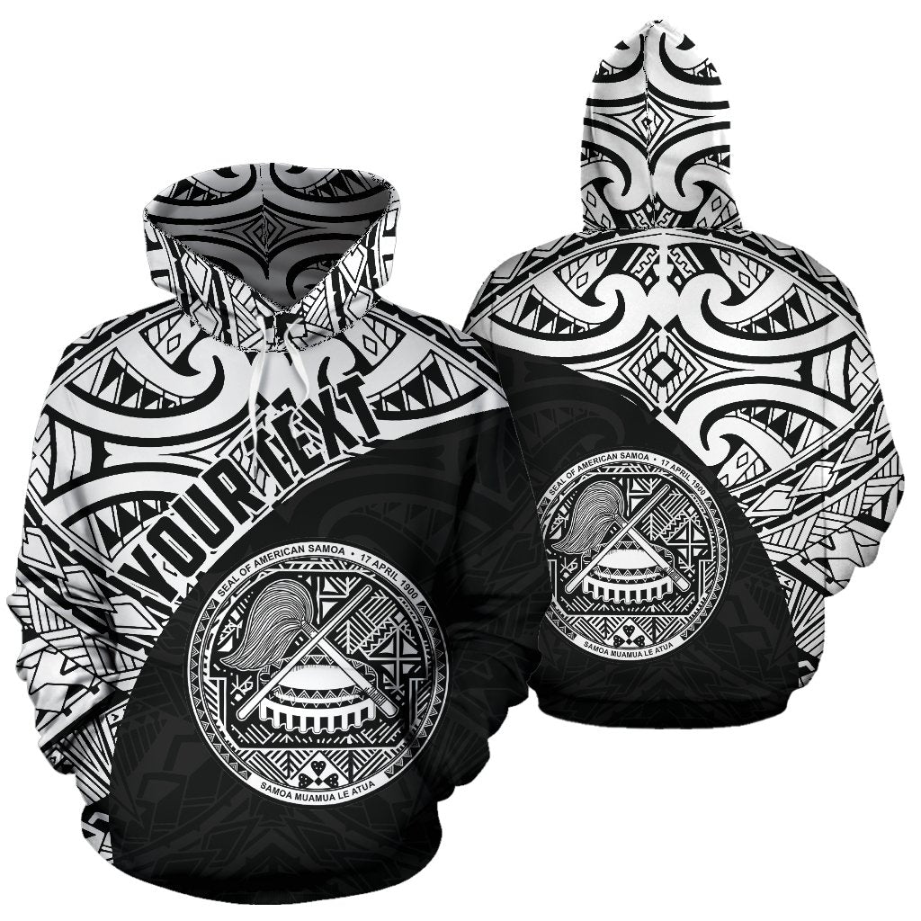 American Samoa Hoodie Coat Of Arms Polynesian Wave White (Custom) - Vibe Hoodie Shop