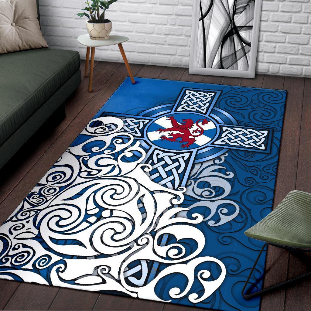 Scotland Celtic Area Rug - Scottish Flag and Lion - Vibe Hoodie Shop