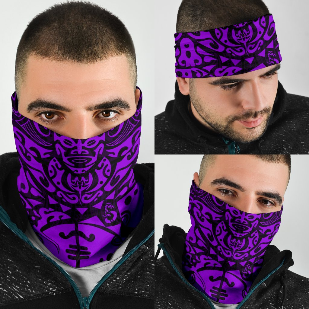 New Zealand Maori Tangaroa Tattoo Bandana - Purple - Vibe Hoodie Shop