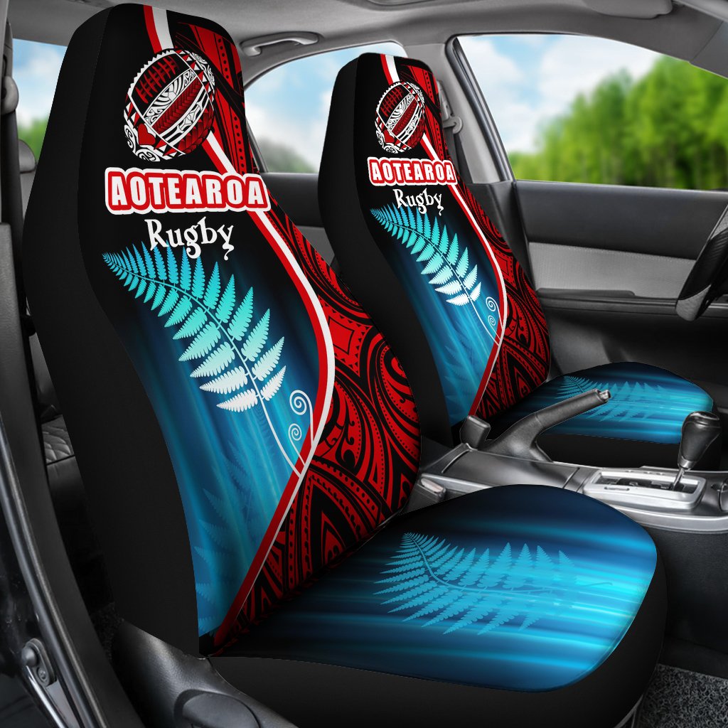 Aotearoa Rugby Black Maori Car Seat Covers Kiwi and Silver Fern New Zealand - Vibe Hoodie Shop