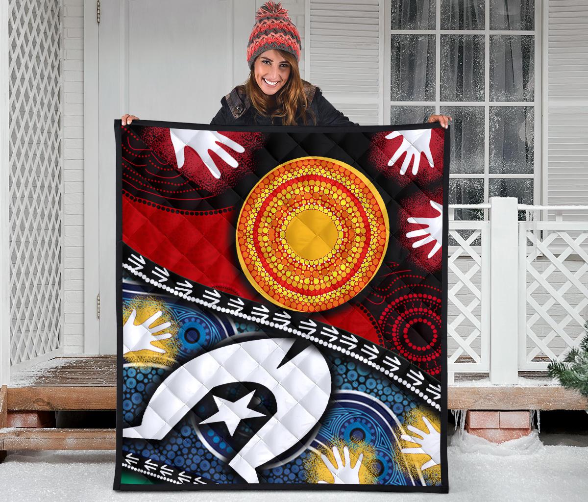 Premium Quilt - Australian NAIDOC Aboriginal and Torres Strait Islands Flags - Vibe Hoodie Shop