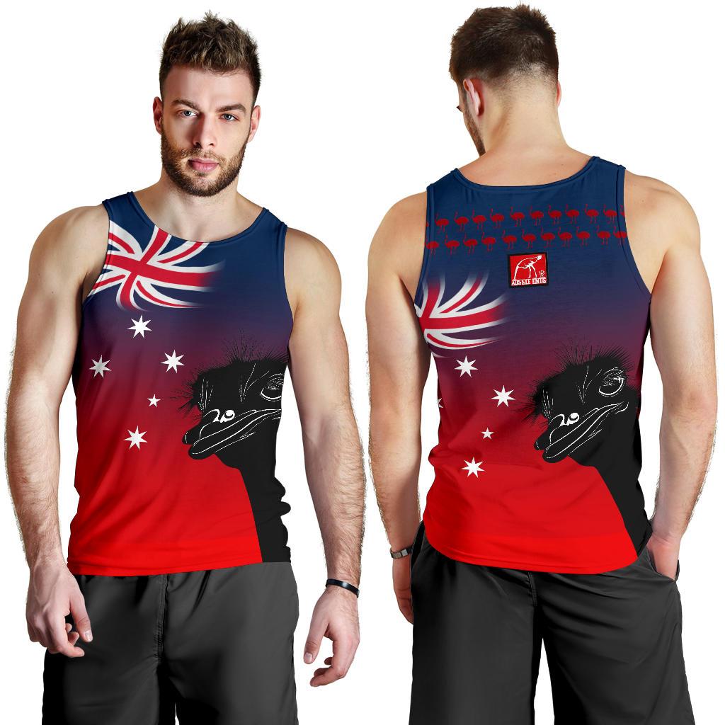 Men Tank Top - Emus Mens Tank Aus Flag - Vibe Hoodie Shop