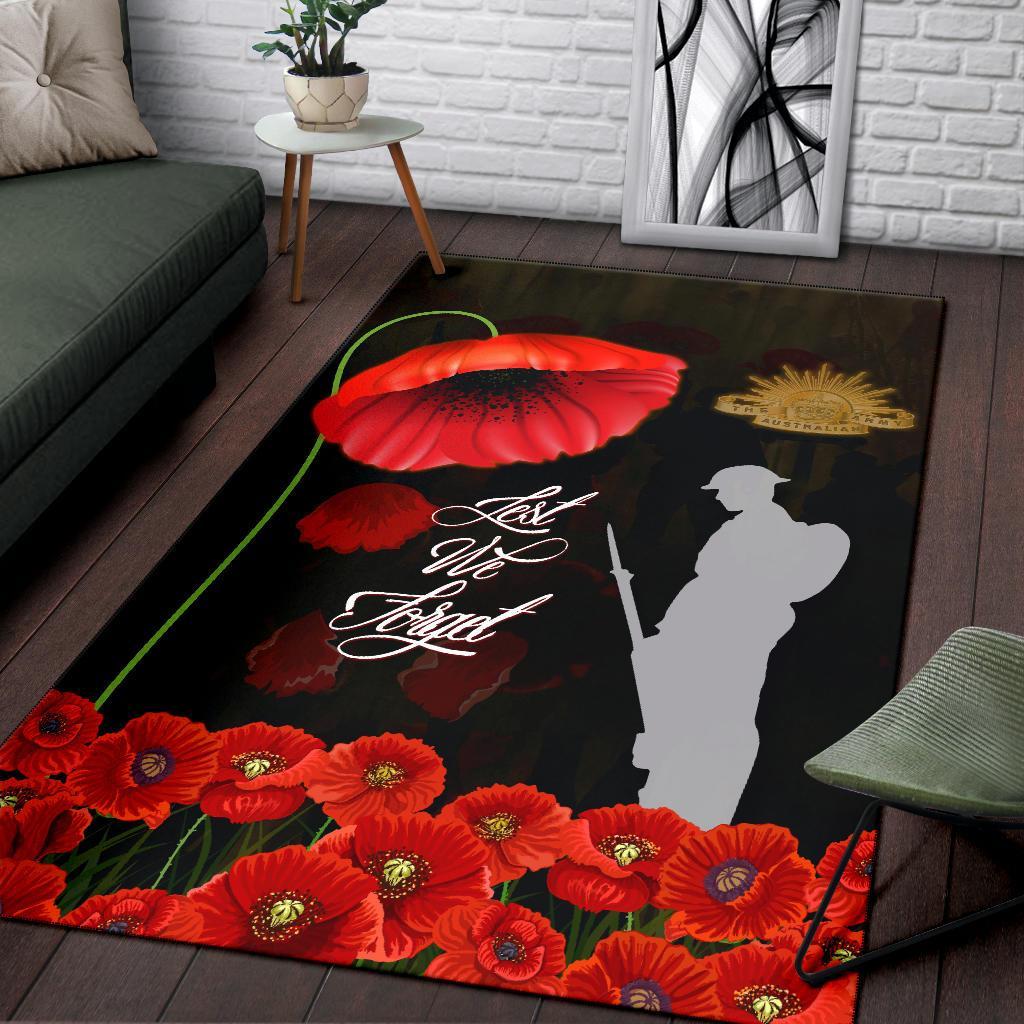 ANZAC Area Rug - Remembrance Poppy Flowers - Vibe Hoodie Shop