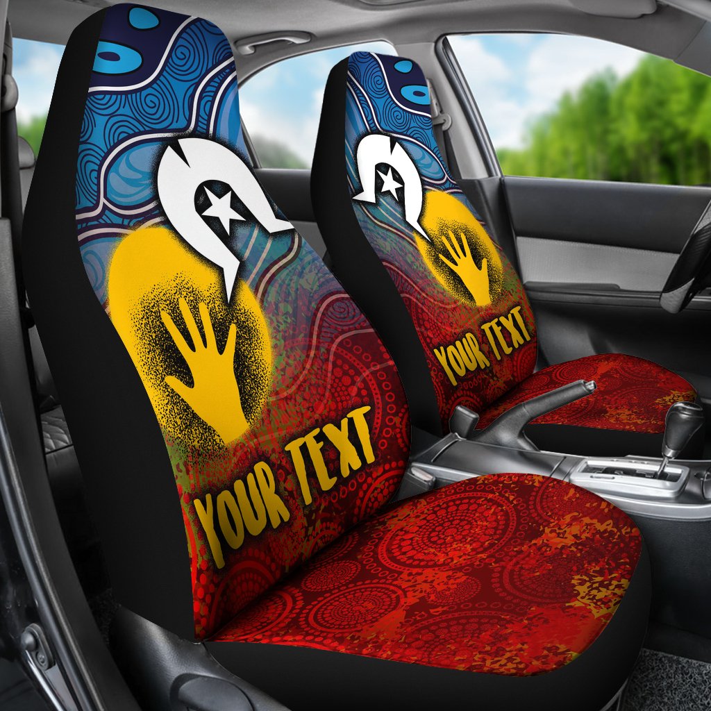 Custom Aboriginal Car Seat Covers - Aboriginal and Torres Strait Islanders Flag - Vibe Hoodie Shop