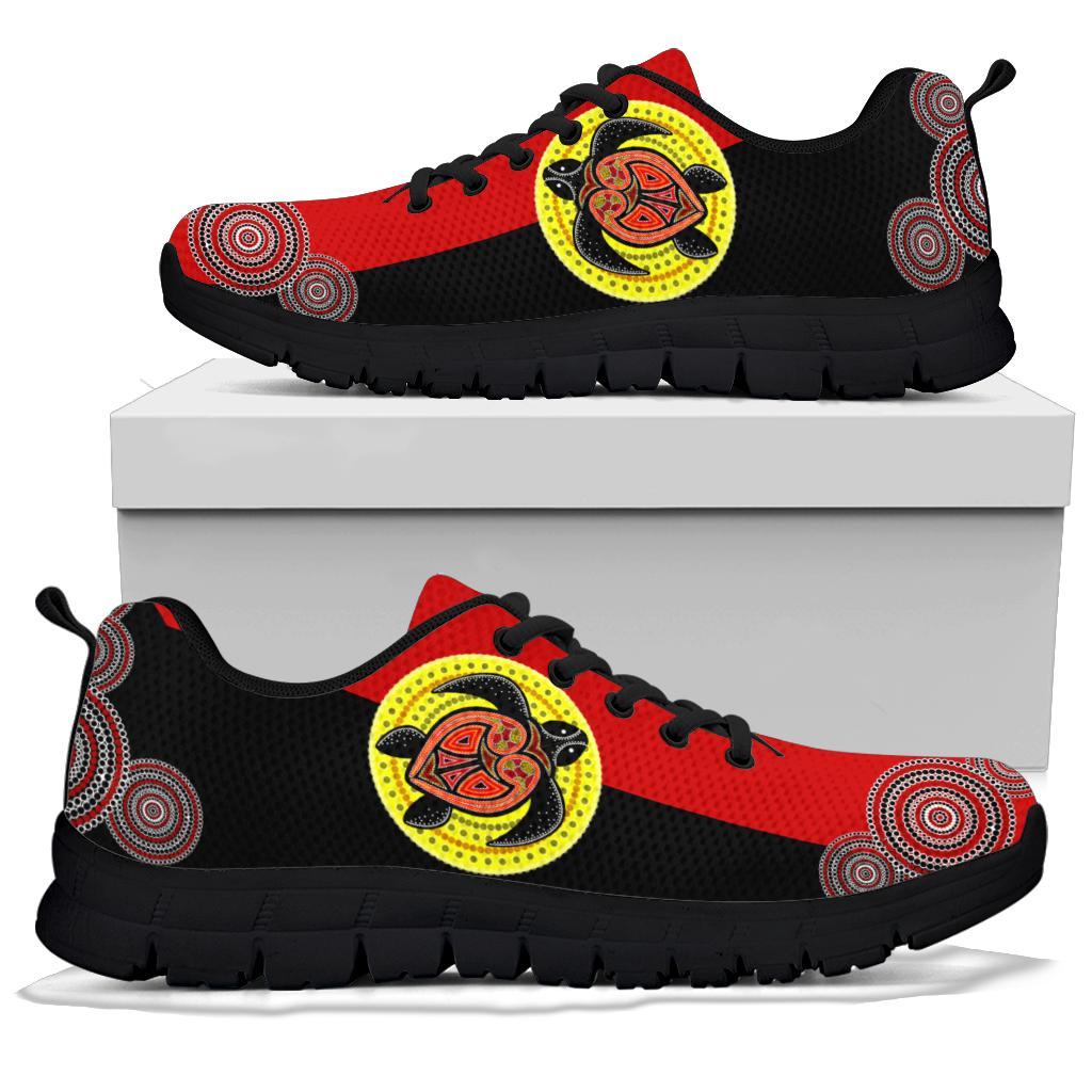 Aboriginal Sneakers, Turtle Patterns Circle Dot Painting - Vibe Hoodie Shop