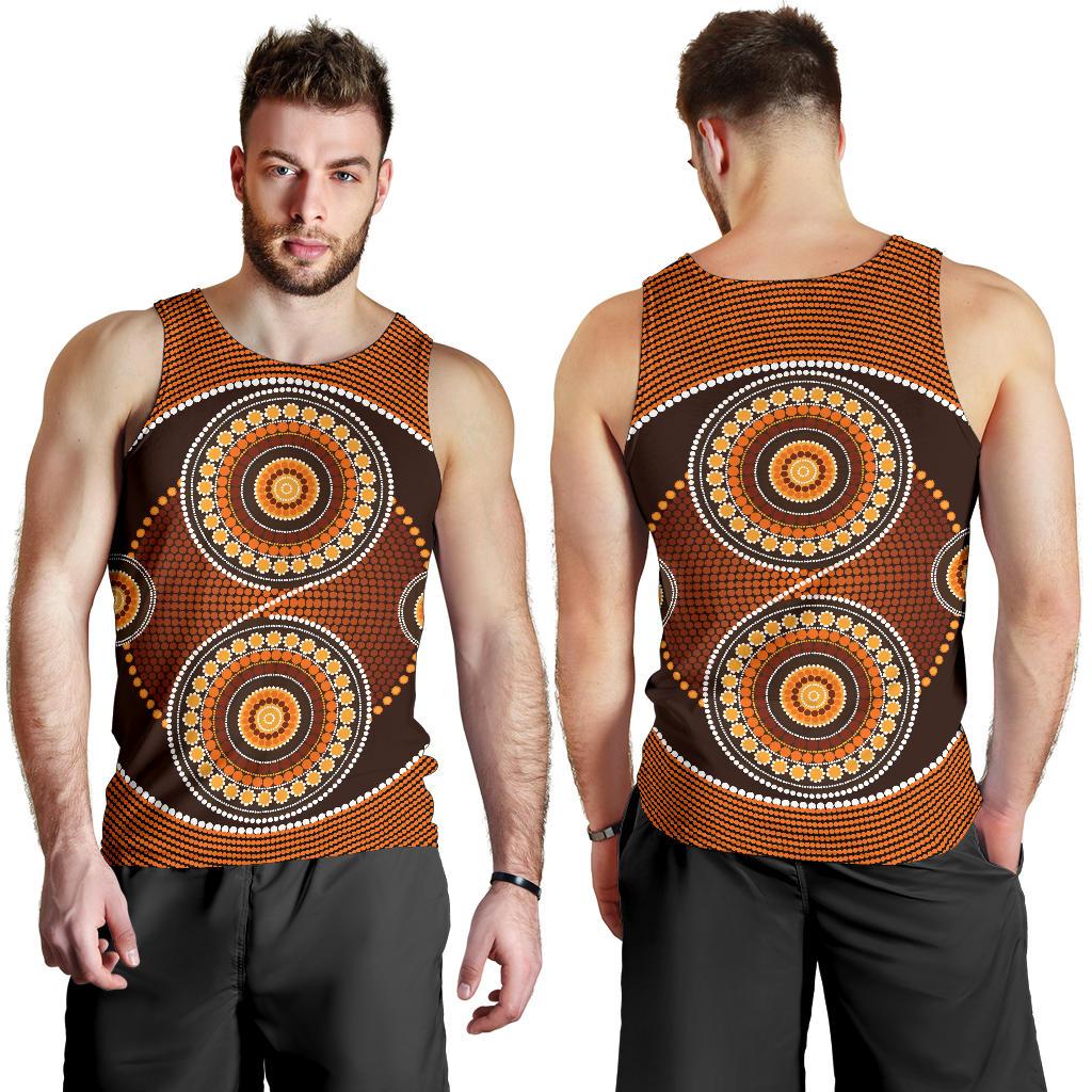 Men Tank Top - Aboriginal Dot Painting Mens Tank Ver10 - Vibe Hoodie Shop