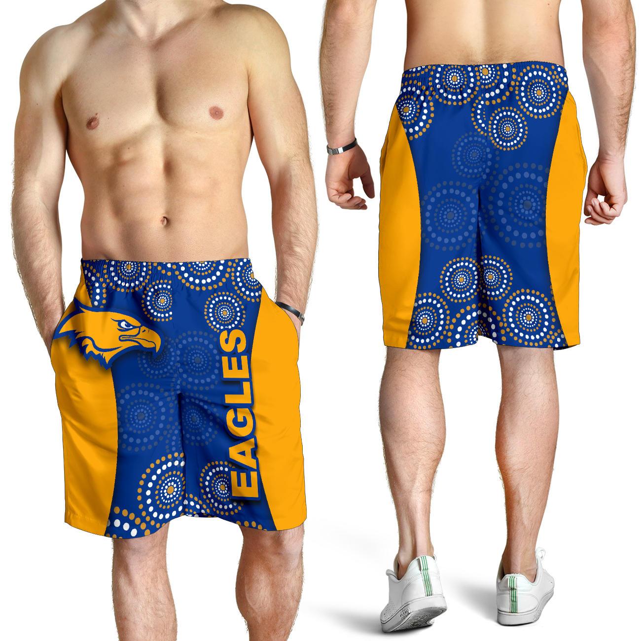 West Coast Eagles All Over Print Men's Shorts Special Aboriginal Style - Vibe Hoodie Shop