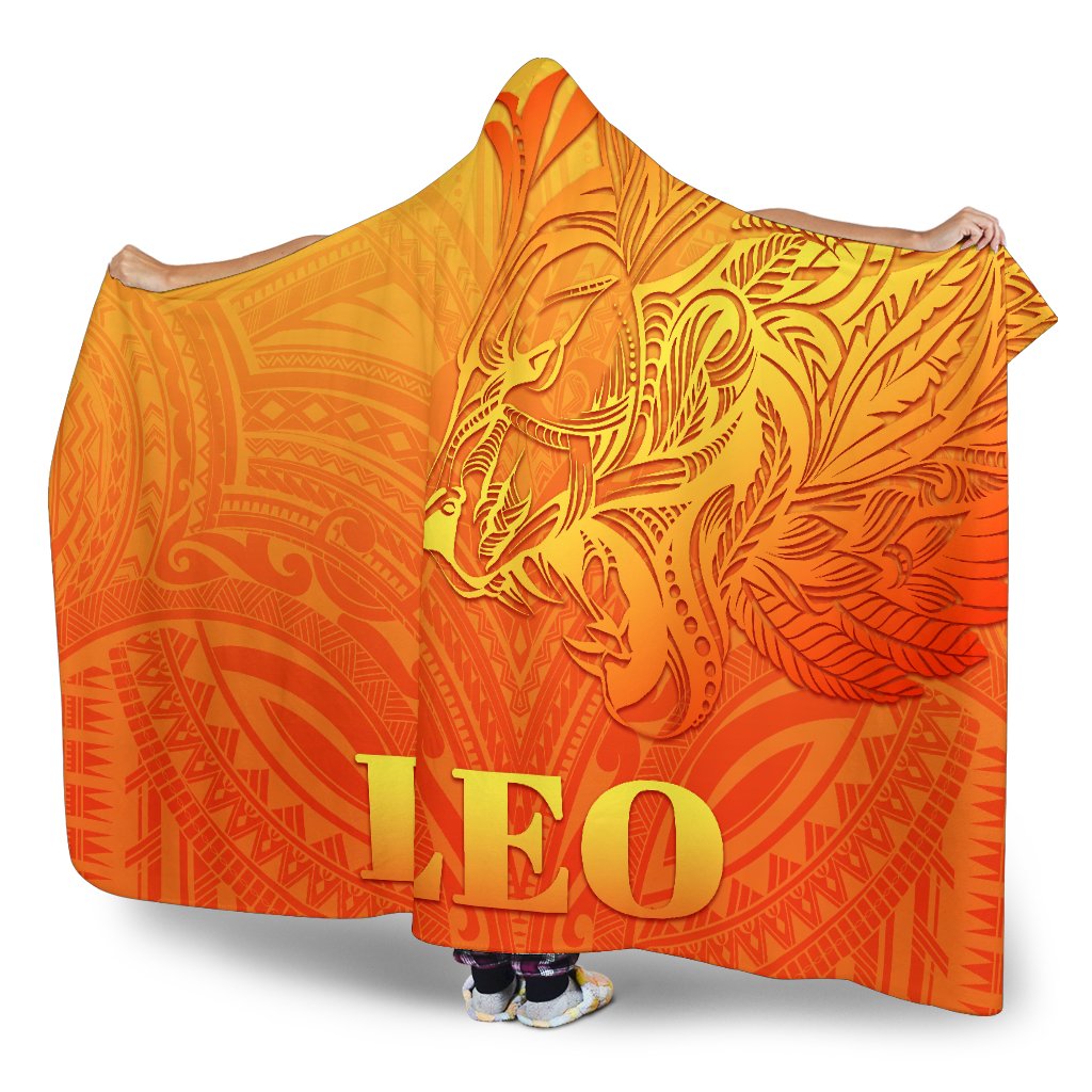 sun-in-leo-zodiac-hooded-blanket-polynesian-tattoo-simple-orange