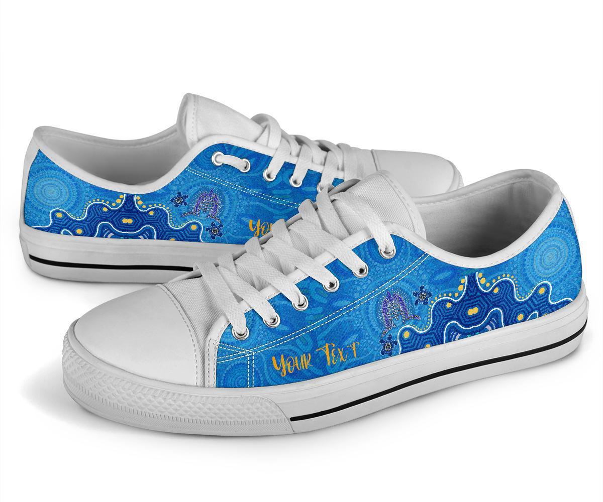 Torres Strait Personalised Low Top Shoes - Dhari And Turtle - Vibe Hoodie Shop