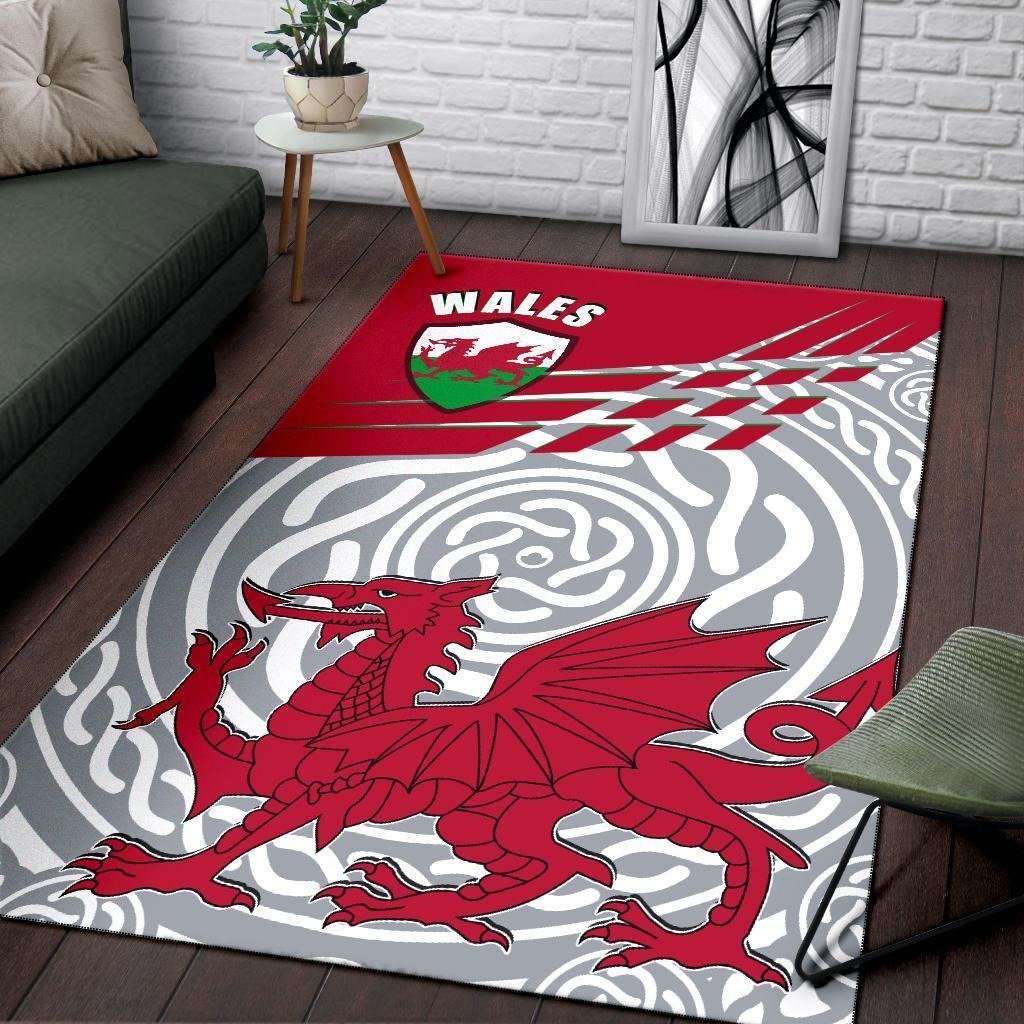 Wales Area Rug - Welsh Cymru With Celtic Patterns - Vibe Hoodie Shop