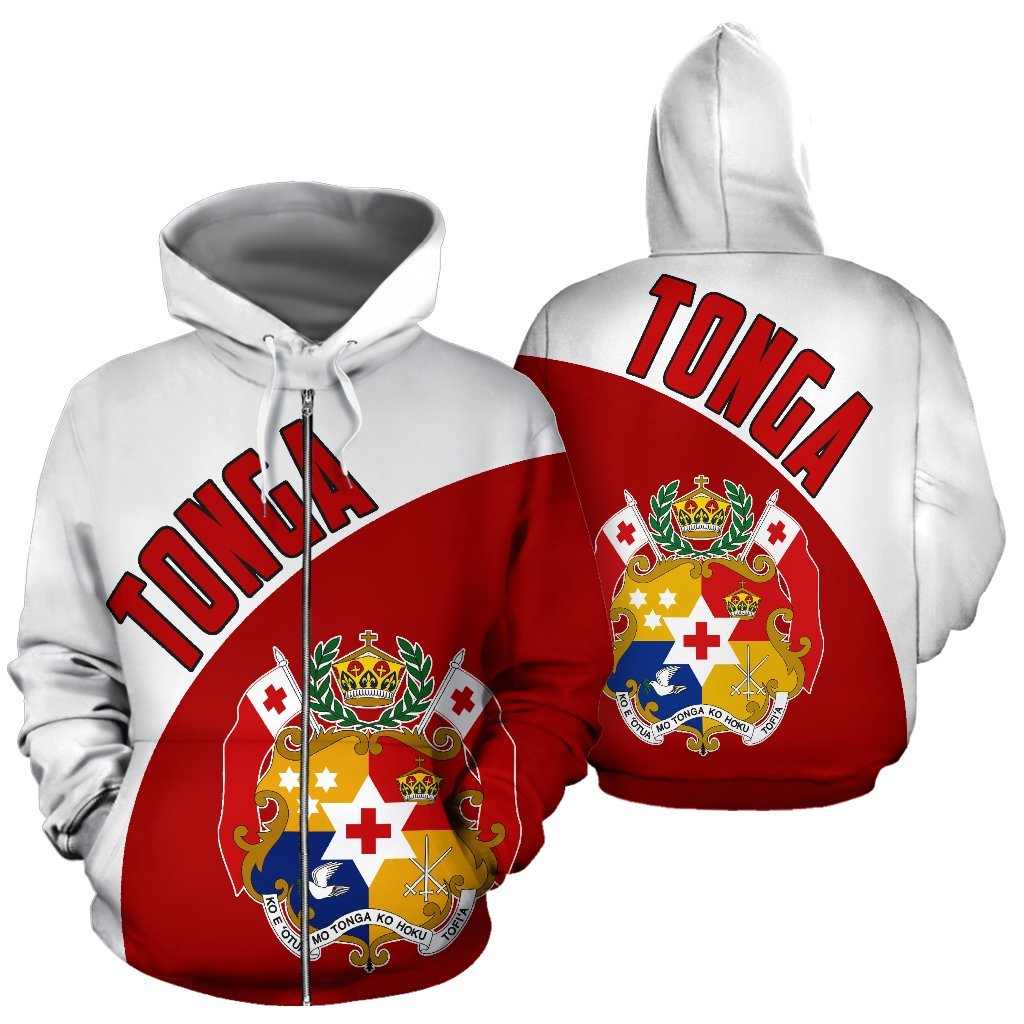 Tonga Zip - Up Hoodie Wave Flag Color - Vibe Hoodie Shop