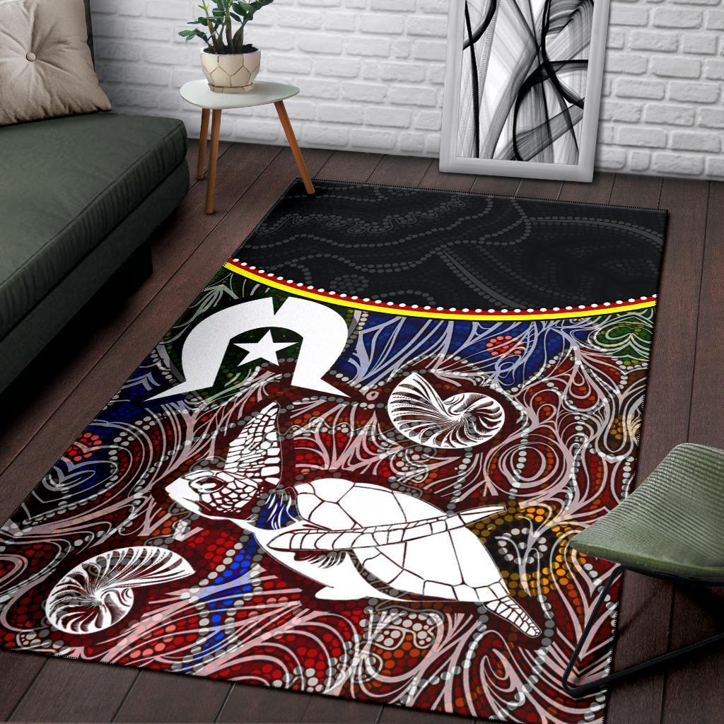 Area Rug - Aboriginal Dot In NAIDOC Week Style - Vibe Hoodie Shop