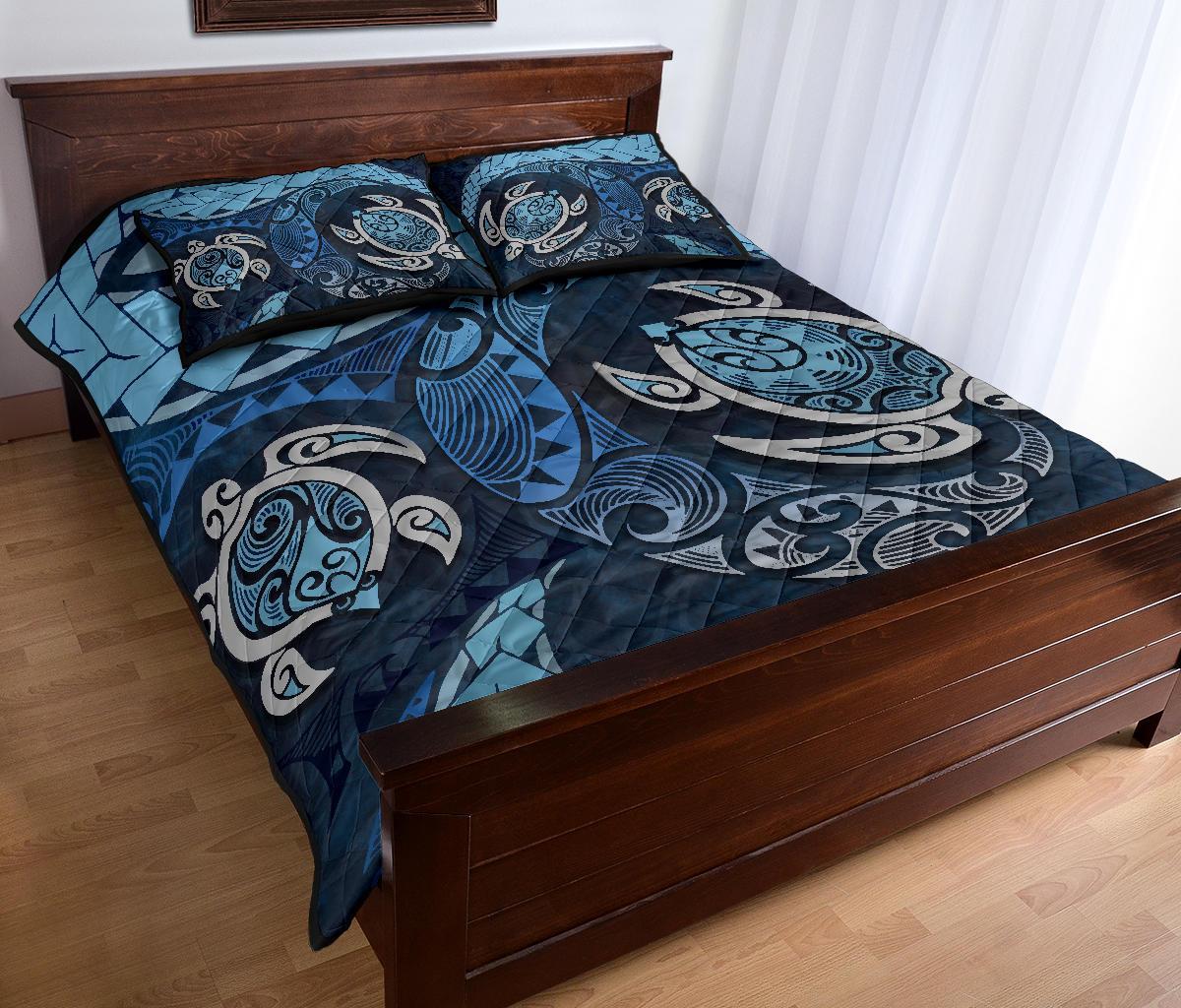 Maori Turtle New Zealand Quilt Bed Set - Vibe Hoodie Shop