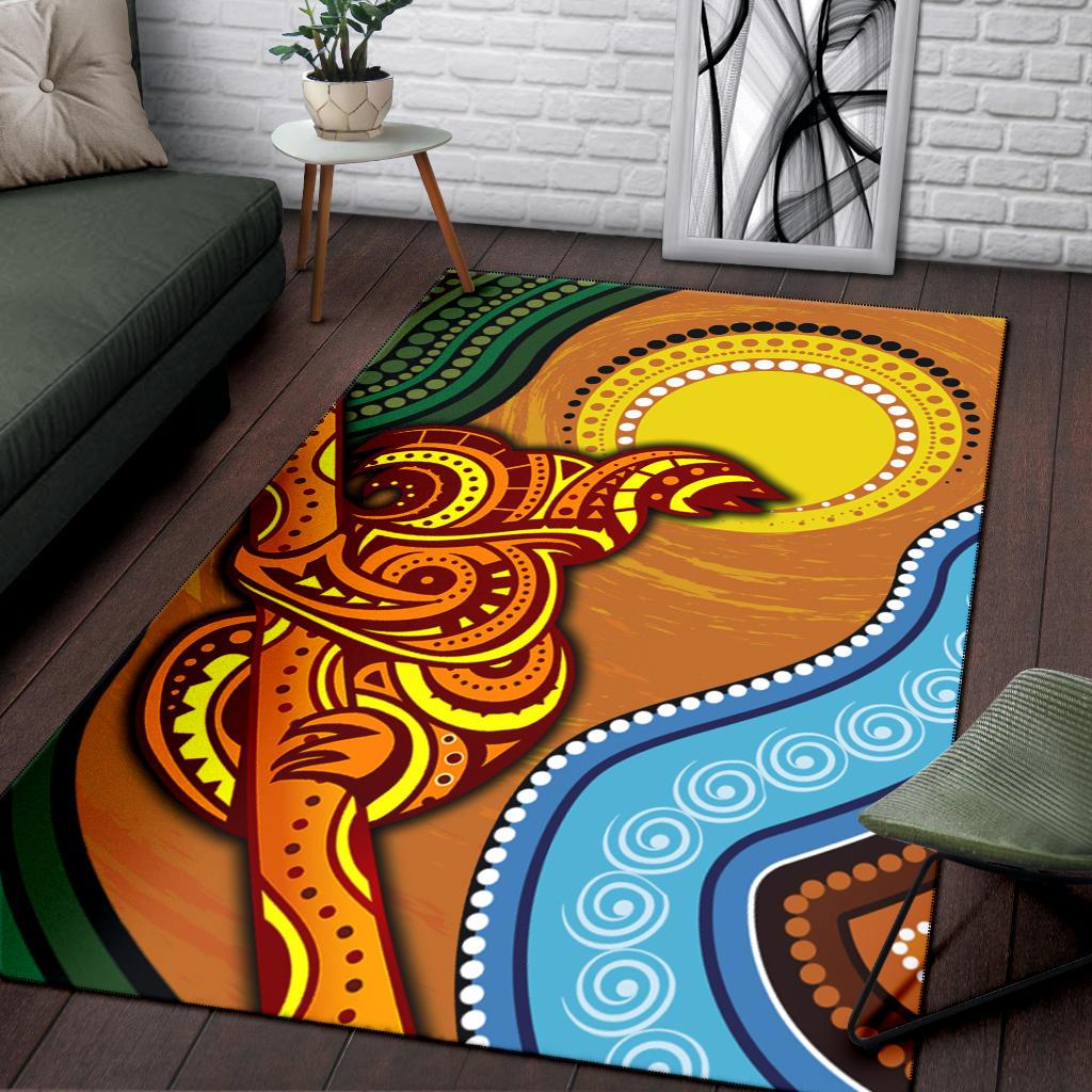 Area Rug - Australian Aboriginal Dot Painting Koala - Vibe Hoodie Shop