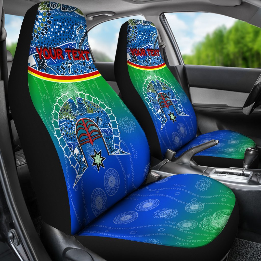 Personalised Car Seat Covers - Torres Strait Symbol With Aboriginal Patterns - Vibe Hoodie Shop