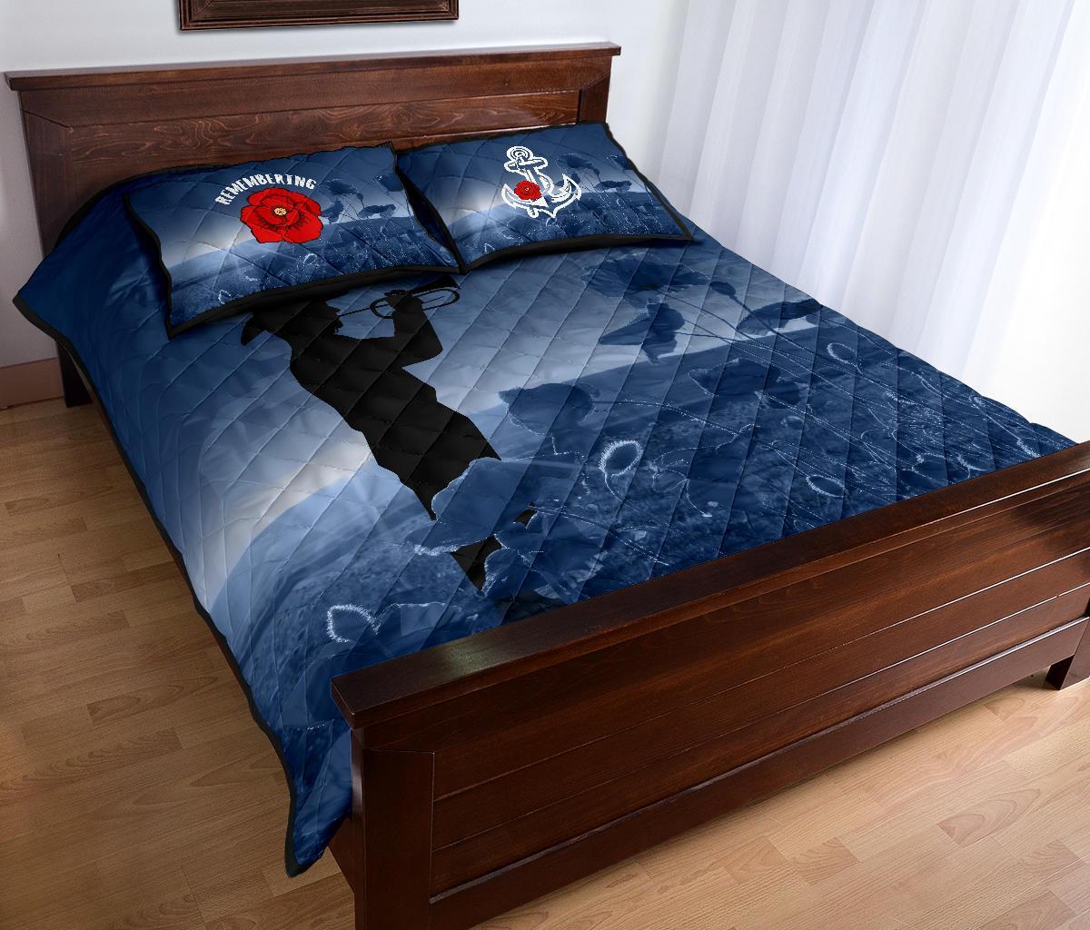 Australia Navy ANZAC Quilt Bed Set - Remembering Our Heroes - Vibe Hoodie Shop