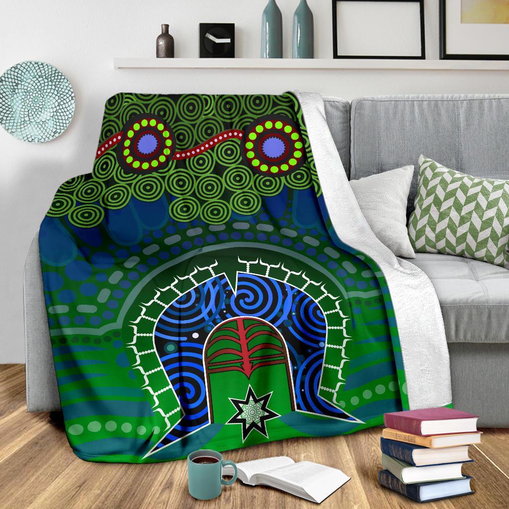 Torres Strait Premium Blanket - Dhari And Dot Patterns - Vibe Hoodie Shop