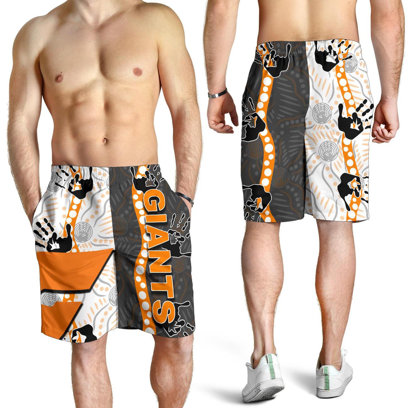 GWS Giants All Over Print Men's Shorts Aboriginal - Vibe Hoodie Shop