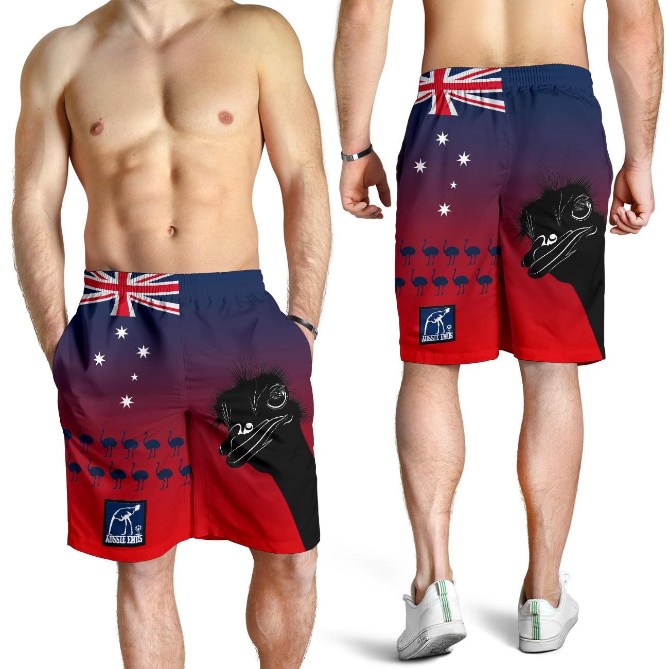 Short - Emus Short Aus Flag Southern Cross Australia - Men - Vibe Hoodie Shop