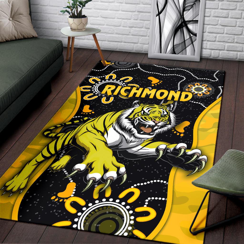 Richmond Football Area Rug Tigers ANZAC Day Unique Indigenous - Vibe Hoodie Shop