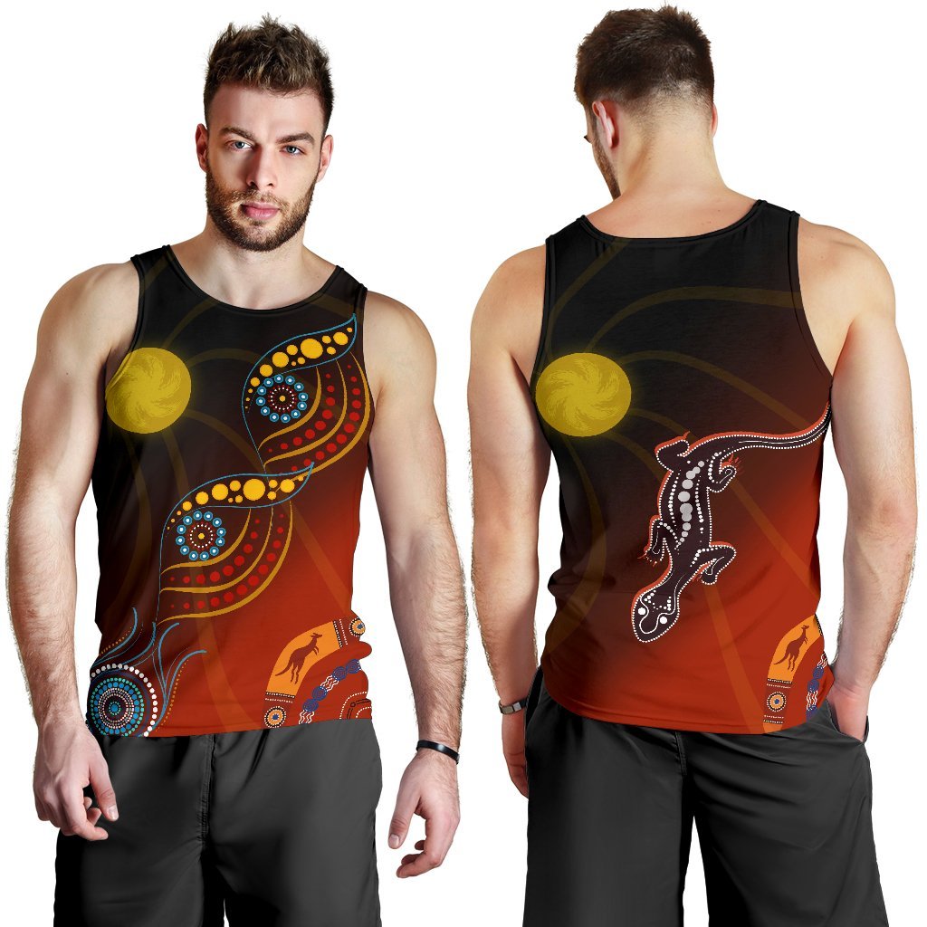 Aboriginal Men's Tank Top - Flowers On The Land - Vibe Hoodie Shop