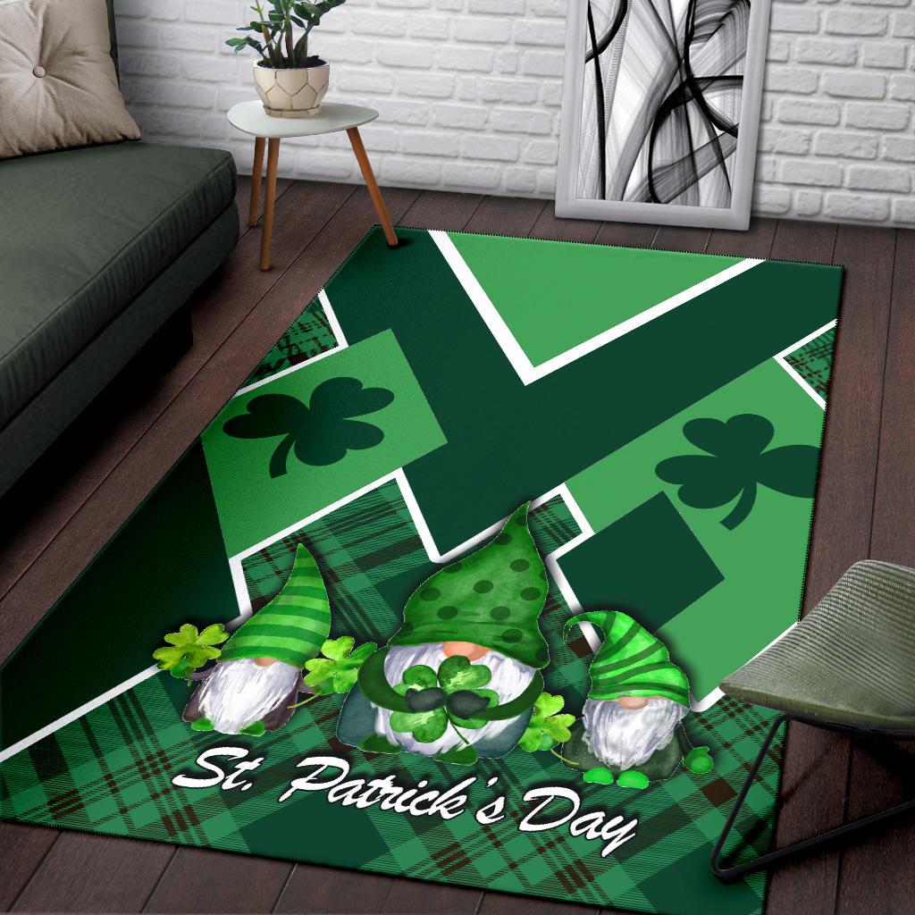 St. Patrick Day Ireland Gnome Area Rug Shamrock - Vibe Hoodie Shop