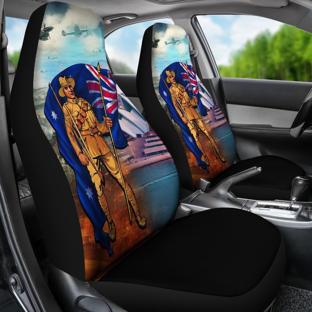 ANZAC Car Seat Covers - Australian Soldier - Vibe Hoodie Shop