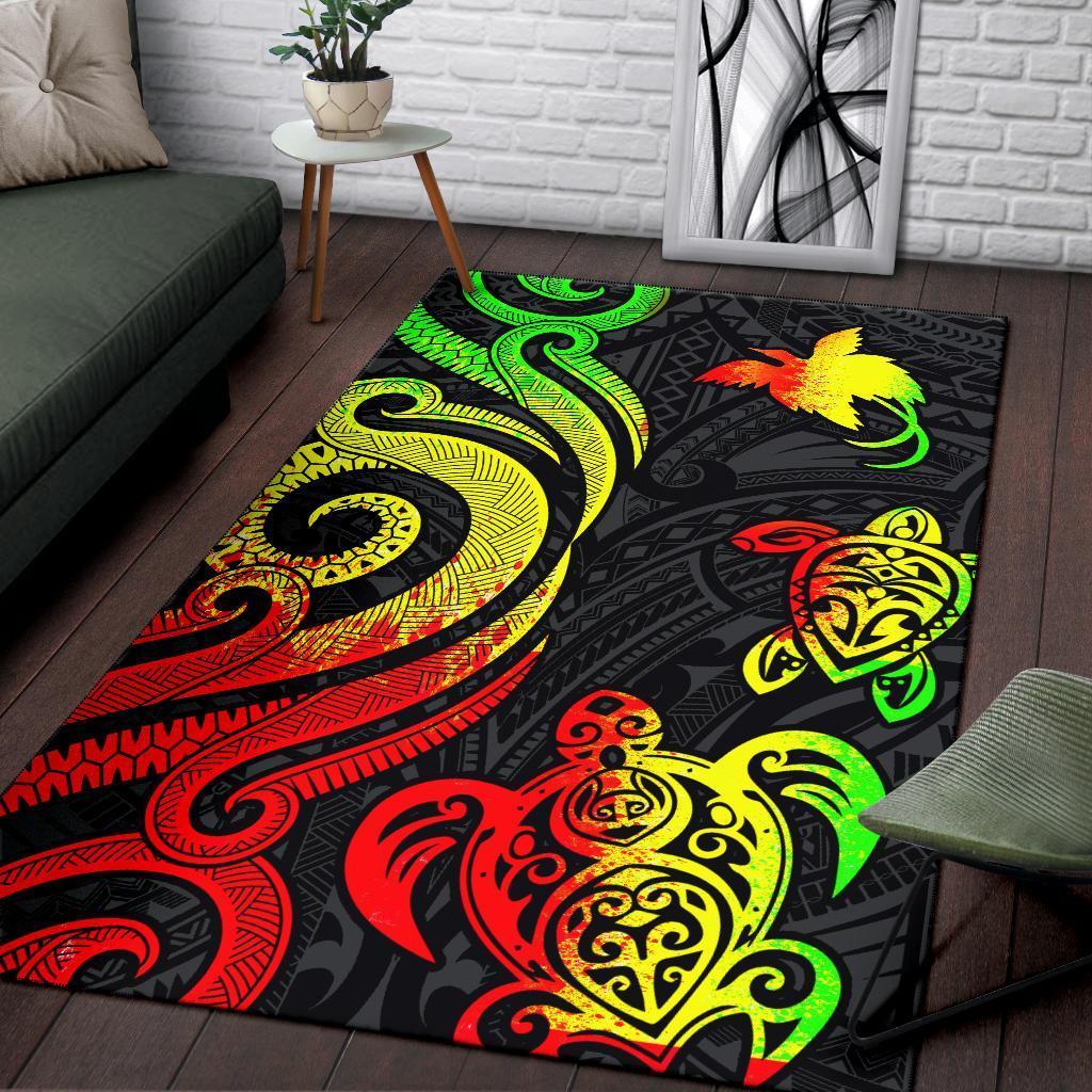 Papua New Guinea Area Rug - Reggae Tentacle Turtle - Vibe Hoodie Shop