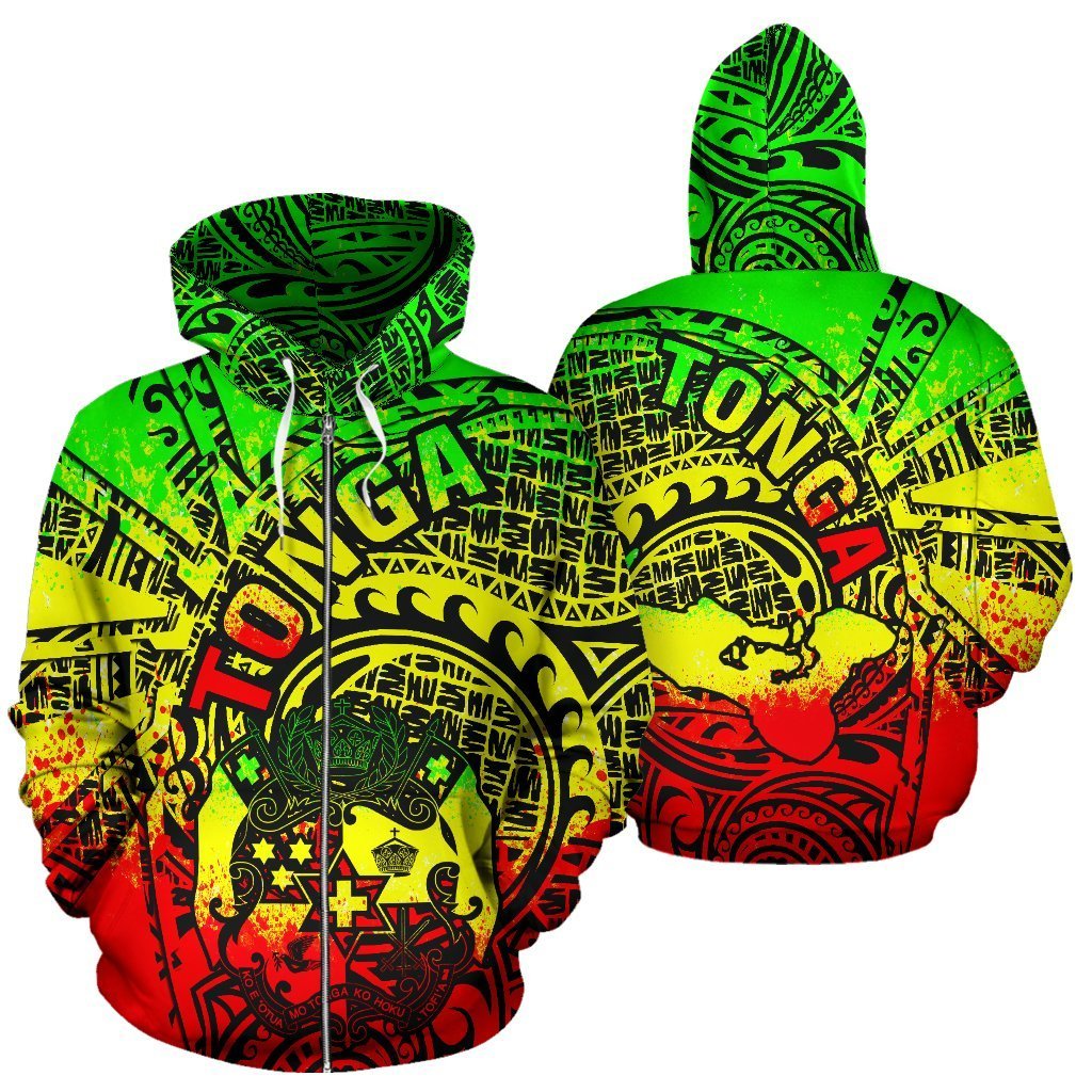 Zip Up Hoodie Tonga Polynesia - Tornado Style - Vibe Hoodie Shop