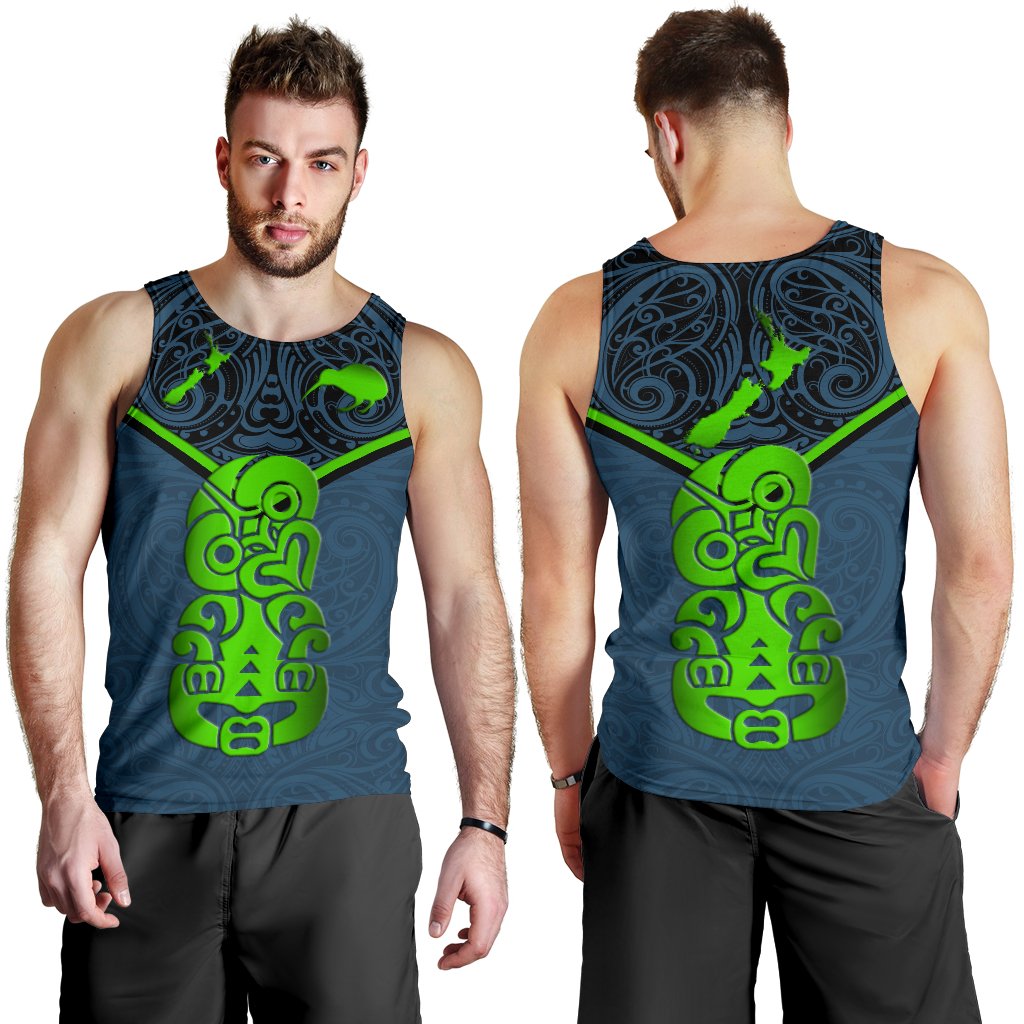 New Zealand Maori Rugby Men Tank Top Pride Version - Navy - Vibe Hoodie Shop