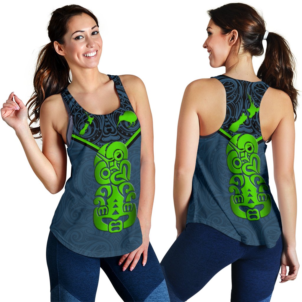 New Zealand Maori Rugby Women Racerback Tank Pride Version - Navy - Vibe Hoodie Shop
